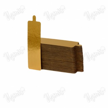 Подложка с держателем, односторонняя, прямоугольник, Золото (0,8 мм), 130*40 мм.