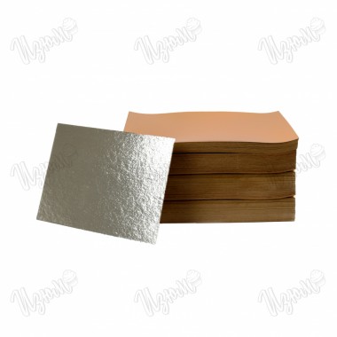 Подложка двухсторонняя, прямоугольная, Золото/Серебро (0,8 мм), 160*225 мм.