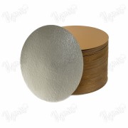 Подложка двухсторонняя, круглая, Золото/Серебро (0,8 мм), 220 мм.