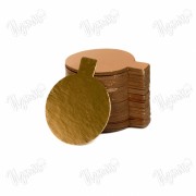 Подложка односторонняя, круг с держателем, Золото/Жемчуг (0,8 мм), 80 мм.