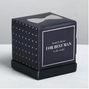 Коробка под капкейк For best man 9 × 10 × 9 см , без ложемента.