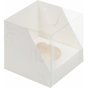 Коробка 100*100*100 мм под 1 капкейк с пластиковой крышкой