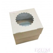 Коробка для капкейков С ОКНОМ Muf 1, 100*100*100 мм.