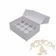 Короб под капкейк БЕЛЫЙ БЕЗ ОКНА CUP12, 330*250*100 мм.