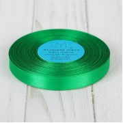 Лента атласная, 12 мм × 33 ± 2 м, цвет зелёный №085