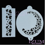 Трафарет для выпечки "СЕРДЕЧКИ", 2 шт , 23 см.