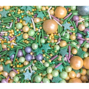 Посыпка сахарная , МИКС зелёно-жёлтый, 30 г. Посыпка сахарная , МИКС зелёно-жёлтый, 30 г.