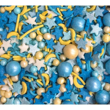 Посыпка сахарная, МИКС жёлто-голубой с бананами, 30 г.