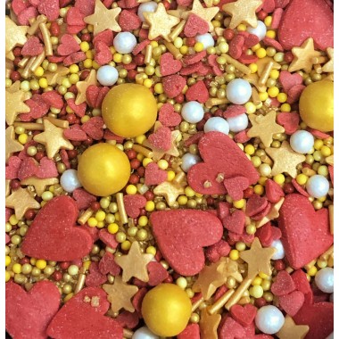 Посыпка сахарная, МИКС красно-жёлтый, 30 г.