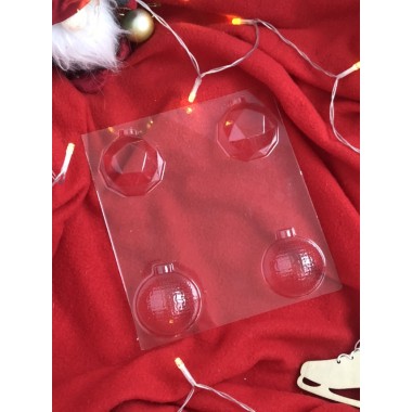 Форма для шоколада НОВОГОДНИЕ ШАРЫ №3, D=5 см .