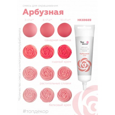 Пищевой краситель "Тоp decor" "Арбузный" 100 г