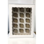 Коробка на 12 капкейков белая с окном (гофрокартон) 31,5*30*10 см, 1 шт.