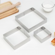 Набор форм для выпечки «Квадрат», 20×4,5 см, 15*4,5, 10*4,5 3 шт
