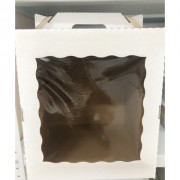 Коробка-чемодан 300*300*300 мм с окном (гофрокартон) Т-22Е бел., 1 шт