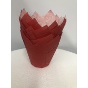 Форма бумажная "Тюльпан", 5*8 см, (красные) односторонние, 10 шт