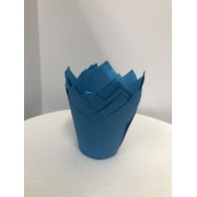 Форма бумажная "Тюльпан", 5*8 см, (синие), 10 шт