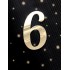 Топпер "Цифра 6" боковой  из золотого оргстекла