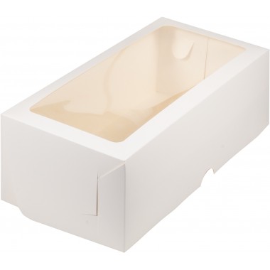 Коробка под рулет БЕЛАЯ 300*110*80 мм с вкелеенным окном 