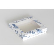 КОРОБКА на 7 печений 15*15*3 см Синий иней