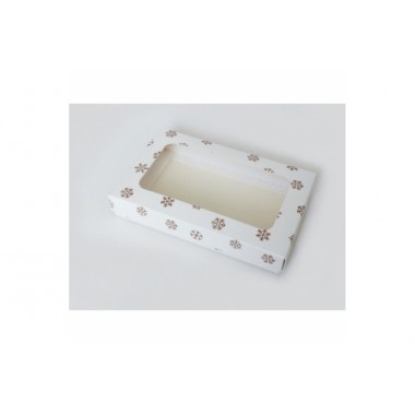 КОРОБКА на 2 печенья 18*11*3 см Снежинки
