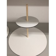 Межъярусная мдф 2,5-3 мм круглая белая 130 мм, с отверстием, 1 шт