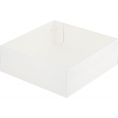 Коробка для зефира 200*200*70 мм с пластиковой крышкой, Белая, 10 шт Коробка для зефира 200*200*70 мм с пластиковой крышкой, Белая, 10 шт