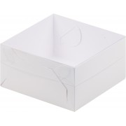 Коробка 120*120*60 мм белая с пластиковой крышкой, Белая, 10 шт