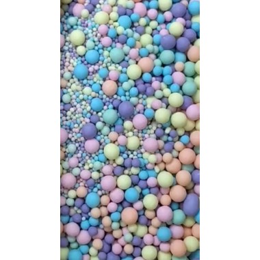 Драже зерновое в цветной кондитерской глазури (жёлтое, оранжевое, голубое, сиреневое,изумруд) №088М, 50 г.