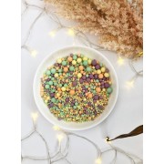 Драже зерновое в цветной кондитерской глазури (изумруд,оранжевое, сиреневое,жёлтое) №296М, 50 г.