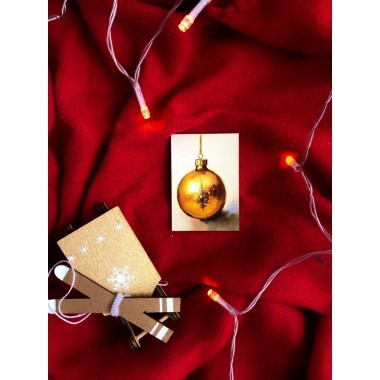 Мини открытка "Новогодний шар" 5*7 см, 1 шт