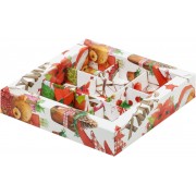 Коробка для 9 конфет 155*155*30 мм "XMAS" с вклеенным окном.