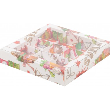 Коробка для 6 конфет 155*115*30 мм "XMAS" с вклеенным окном. Коробка для 6 конфет 155*115*30 мм "XMAS" с вклеенным окном.