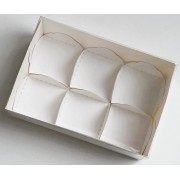 Коробка для 6 моти 175*120*55 (белая) с пласт. крышкой и ложементами, 1 шт