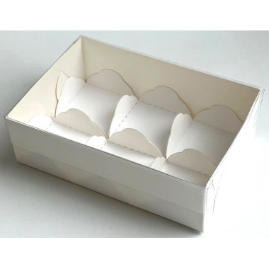 Коробка для 6 моти 175*120*55 (белая) с пласт. крышкой и ложементами, 1 шт Коробка для 6 моти 175*120*55 (белая) с пласт. крышкой и ложементами, 1 шт