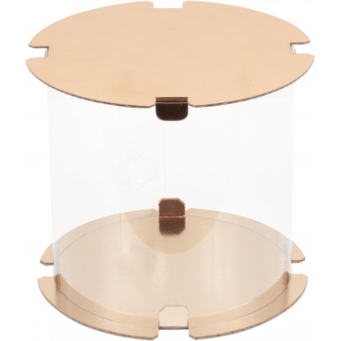 Тубус 300*340 мм, белая/золото для торта (пряничного домика), 1 шт.