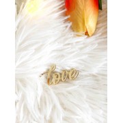 Топпер акриловый золотой 3 мм "love" 4*2 см . 1 шт.