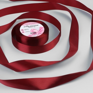 Лента атласная, 25 мм × 23 ± 1 м, цвет винный №156 Лента атласная, 25 мм × 23 ± 1 м, цвет винный №156