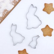 Набор форм для вырезания печенья «Кролик», 3 шт, 5,5×8,5 см, 7,3×4,6 см, 4,8×2,6 см, цвет хромированный