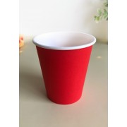 Стаканчик бумажный одноразовый 250 мм КРАСНЫЙ, 1 шт (без крышки)