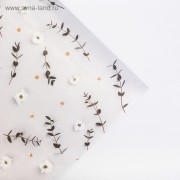 Бумага упаковочная крафтовая «Цветы», 70 × 100 см, 1 метр