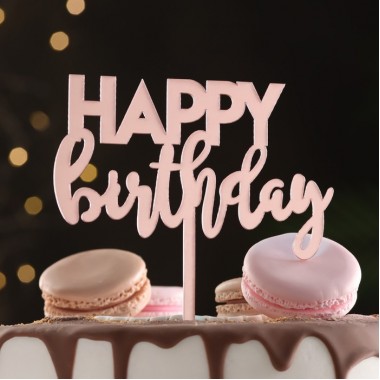 Топпер "Happy Birthday 1", РОЗОВОЕ золото (7003932) Топпер "Happy Birthday 1", РОЗОВОЕ золото (7003932)