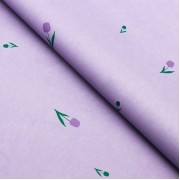 Бумага упаковочная тишью, "Цветы", сиреневый, 50 см х 70 см 17 грамм, 1 лист