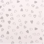 Бумага упаковочная тишью, "Сердечки", 50 см х 70 см 17 грамм, розовая, 1 лист