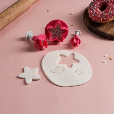 Набор плунжеров кондитерских  «Цветок. Листок. Звёздочка», 3 шт