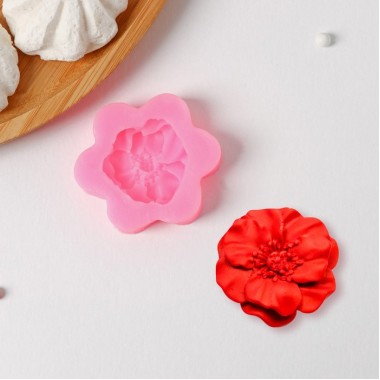 Силиконовый молд  «Фиалка», d=6 см, цвет розовый