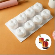 Форма силиконовая для выпечки и муссовых десертов KONFINETTA «Персики», 29,5×17×4,5 см, 8 ячеек, цвет белый