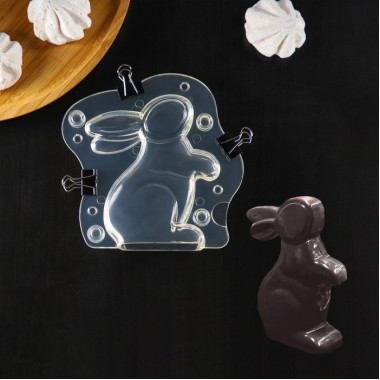 Молд «Кролик», 13,5×13 см, цвет прозрачный Молд «Кролик», 13,5×13 см, цвет прозрачный