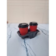 Держатель для 2-х стаканов (250 мл) чёрный, 1 шт