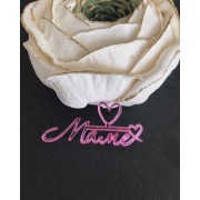 Топпер из оргстекла Розовое 3 мм "Маме" 5*2,1 см, 1 шт