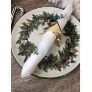 Кольцо для салфеток "Ёлочка" , высотой 7,5 см, диаметр кольца 3 см, ЗОЛОТО 3 мм, 1 шт